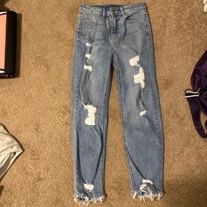 Blue skinny ripped jeans